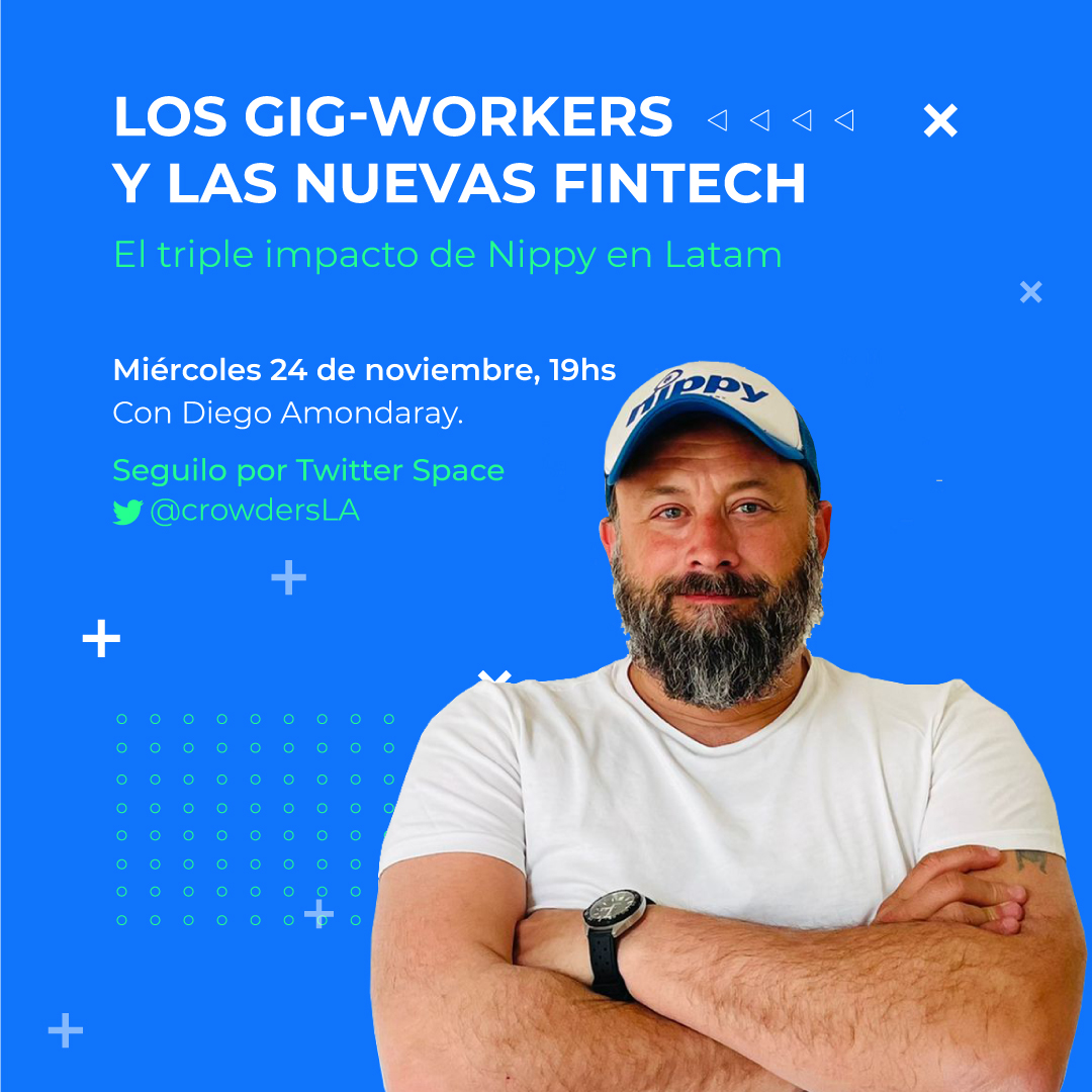 🛵 ¿Conocés qué son los Gig-Workers? Mañana en nuestro Twitter Spaces vamos a tener la visita de un referente de este sector, @diego_amondaray. Él se desempaña como CEO & Co-Founder de @NippyLatam, la primera plataforma Workertech de Latinoamérica.