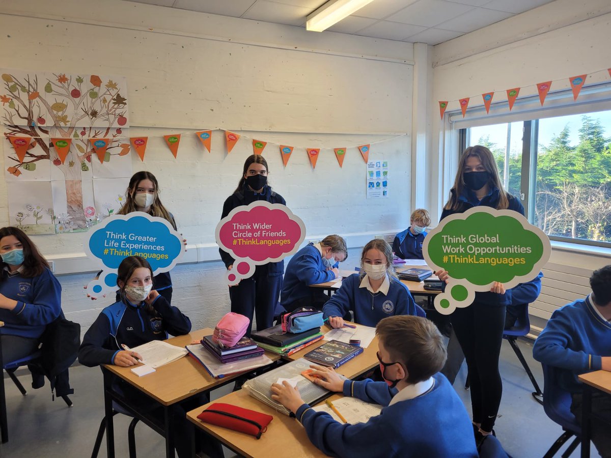 stkevsdunlavin's tweet photo. Congrats to all our students that took part in #ThinkLanguages2021 Our students enjoyed the experience immensely. From Arabic to Danish with many more languages in between. @languages_ie @langsconnect_ie #StartHereGoAnywhere https://t.co/y8WoD2RWMU @KWETB #FutureReadySkills ๐๐๏ธ https://t.co/XGILbZlH2D