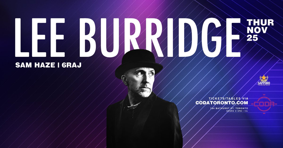 JUST ANNOUNCED: Catch Electric Island alumni, Lee Burridge (<a href="/leebu/">Lee Burridge</a>), at <a href="/CodaToronto/">codatoronto</a> on this Thursday, November 25th. Get your tickets today! 
bit.ly/3kO8xX0