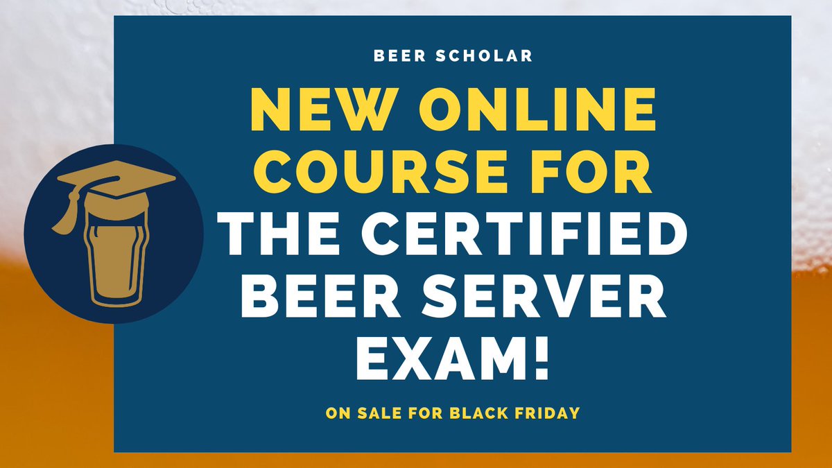 Big personal win! I JUST launched a new <a href="/beer_scholar/">Beer Scholar</a> online course for the #CertifiedBeerServer exam. It's 40+ video lessons w quizzes, flash cards, &amp; 5 practice exams. It's on sale for the next few days if you're into that sorta thing!  thebeerscholar.com/special-offer-…