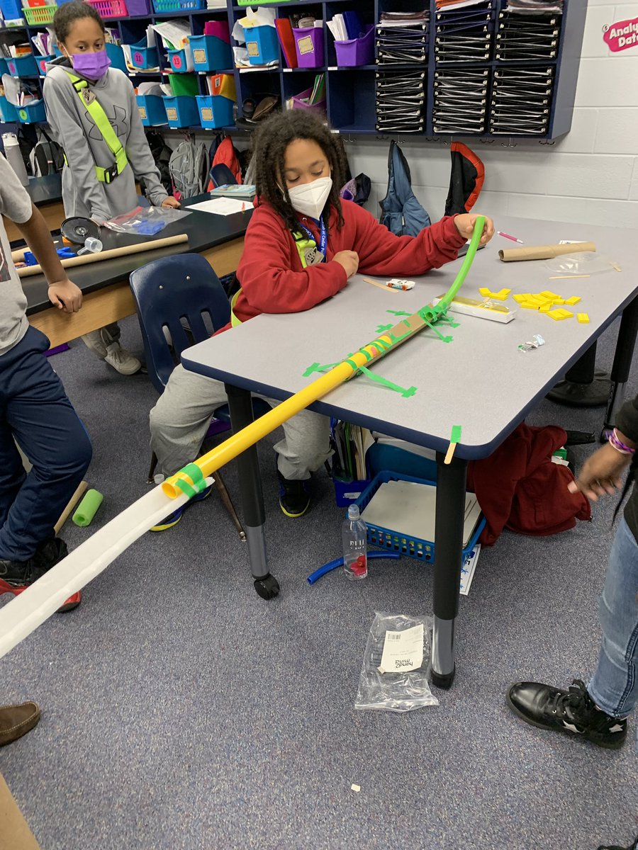 KulkaTonya's tweet photo. Engineering and design process to extend and enhance our learning of energy transfer. Rube Goldberg chain reaction machines. Simple designs, but the skills we put to use were extensive! @whitehdm @JaniceHerritjr @ToddErickson15 @mcauliffe_mces https://t.co/KBNKxrer5s