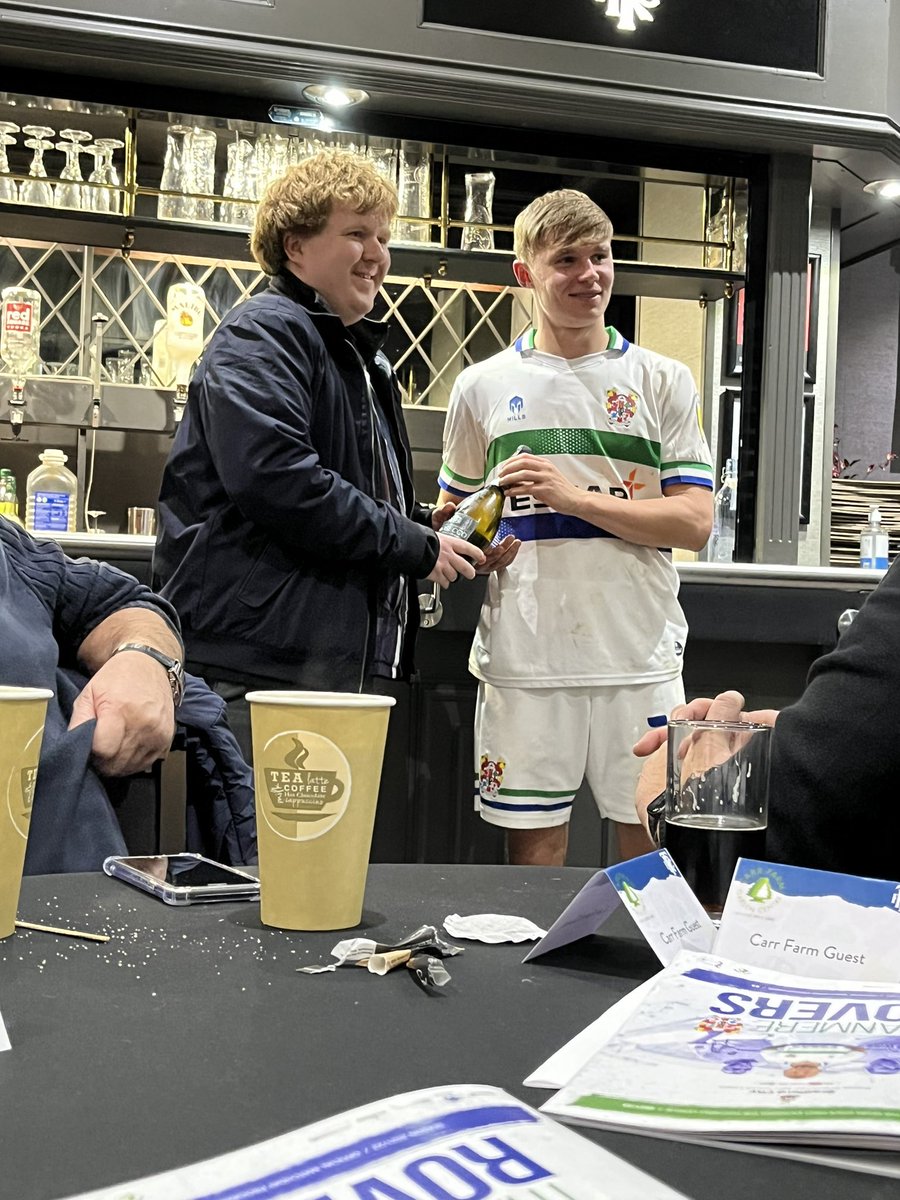 CarrFarm1982's tweet photo. Tom Jones presenting man of match to Paul Glatzel. Well played Paul on a hard working performance and good win for @TranmereRovers https://t.co/nA9y60mknM