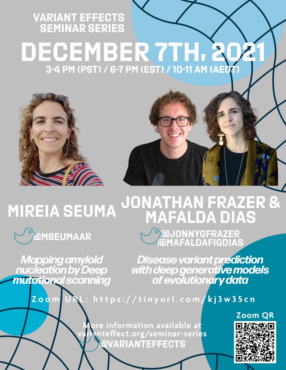 Join us virtually on December 7th for the latest edition of our Variant Effects Seminar Series (VESS)! We have some fantastic speakers lined up! #SeminarSeries #Genetics  #geneticvariation #events  1/2