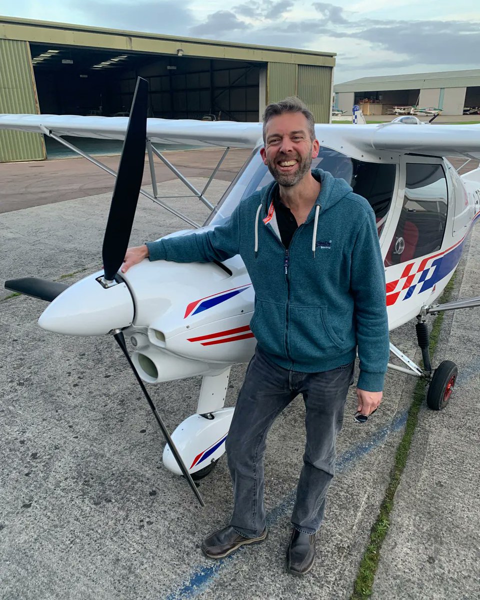 Congratulations to Stu who flew on his first solo last weekend! Textbook Ex 17a! #elevationairsports #flying #flighttraining #learntofly #aircrafthire #ikarusc42 #c42 #pilot #gloucestershire #gloucestershireairport #pilot #microlight #NPPL #flight #sky #flyinginstructor