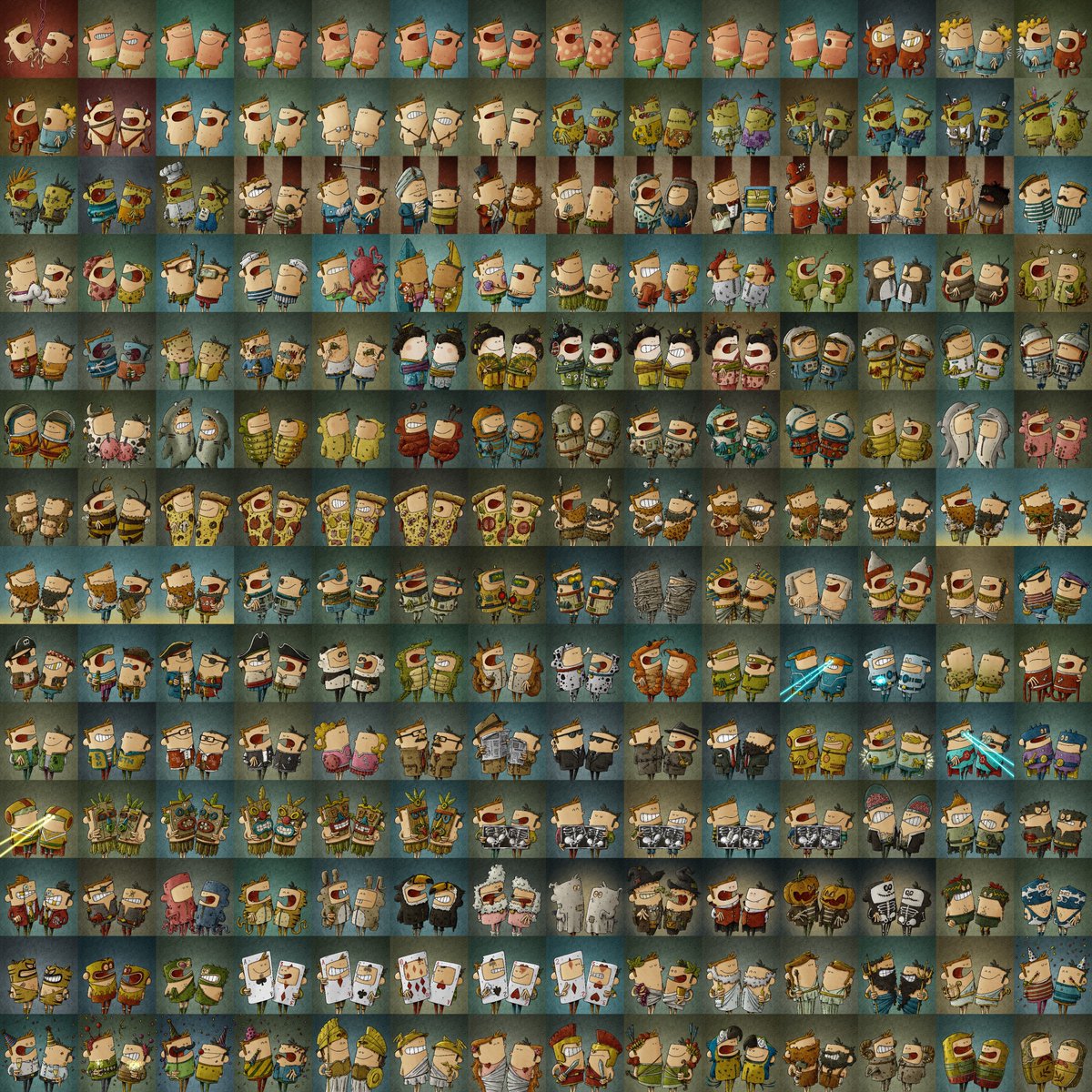 almost 200!
 and all hand drawn one by one.
If you don't belong to the #NFTcollection yet, which one do you like?
If you are already a #NFTcollector, have you found yours in the mosaic?
There are still Panchos and Monchos to be made, don't miss yours!
PanchoAndmoncho.com