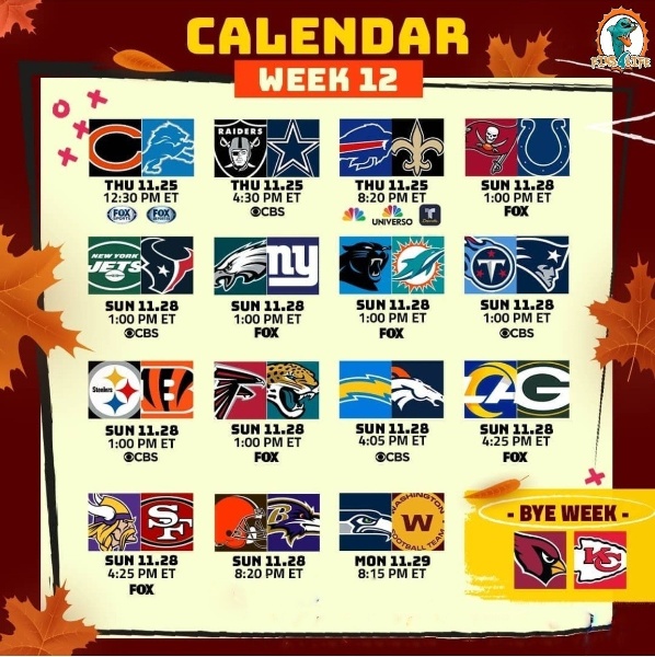 NFL Games Today: November 28, 2021