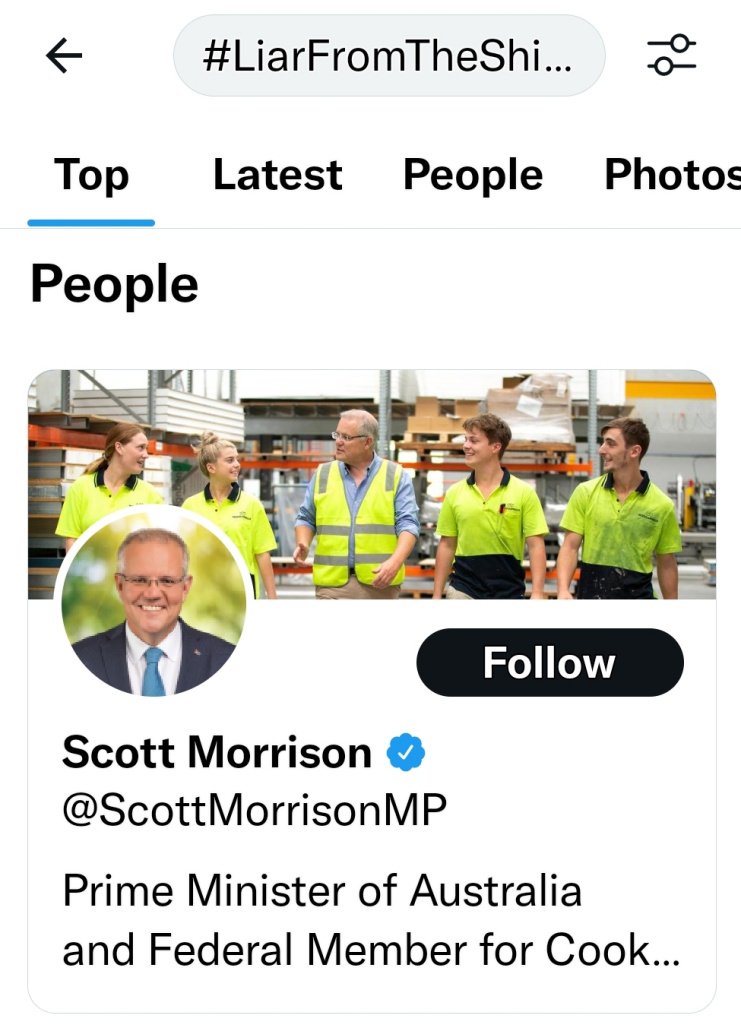 james00000001's tweet photo. It's good that Twitter recognises the biggest liar 🤡 of them all #LiarFromTheShire #auspol #scottytheliar #scotttheliar #LiarScott #PMliar #ScottyThePathologicalLiar https://t.co/LgxsIBksRu