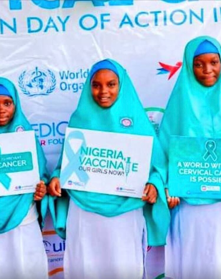 We continue the #TealTakeover as we stand in solidarity with H.E. <a href="/DrZSB/">Zainab Shinkafi-Bagudu</a>, girls, women &amp; communities around the world demanding access to the #HPV Vaccine.  We want all communities to have equal access to the medical breakthroughs made by the #HeLaCells. #GlowTeal #HELA100