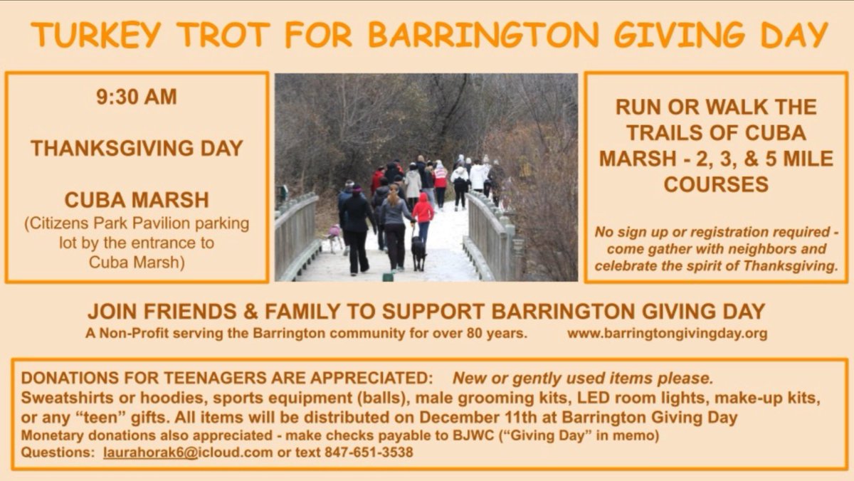Come support our friends with Barrington Giving Day and enjoy the fresh air with friends and family!