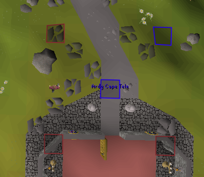 ProfesorCaos2's tweet photo. @JagexAsh You are able to be teleported to the tile my character is standing in this image, 2 west of the central tile. Would the line-of-walk requirement only omit the tile NE of my character (surrounded by rocks and a boulder), or does it just make that current tile less likely? https://t.co/zQ8FYTcxDh