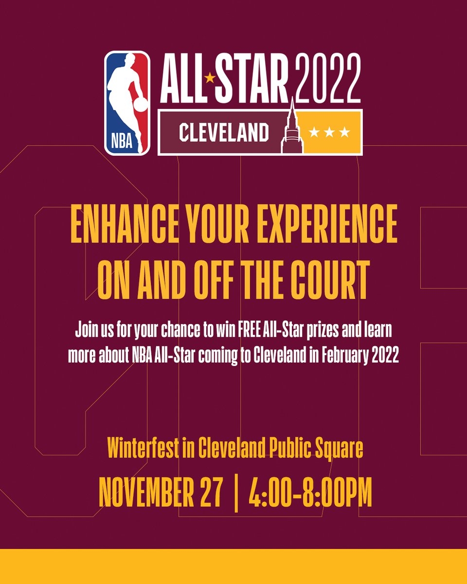 CavsWGNation's tweet photo. Visit the @cavs #AllForFunTour at @CLEPublicSquare from 4-8pm on Saturday to learn more about @NBAAllStar festivities! We'll be giving away festive prizes with our friends from @CLESports! https://t.co/NRrI63xOdI