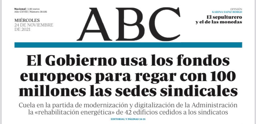 100 millones es el coste que tendría la ley de ayuda a los pacientes con ELA que hemos registrado en el Congreso y que el Gobierno veta porque dicen que no hay dinero. No tienen decencia.