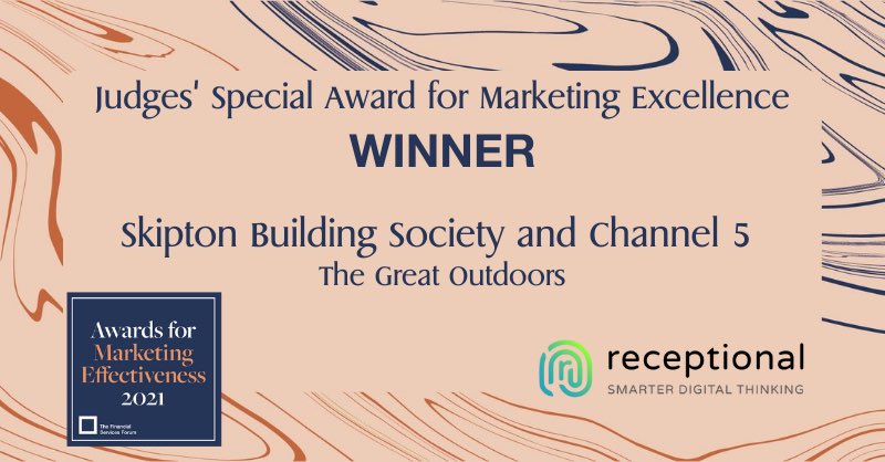 TheFSForum's tweet photo. And the winner of the 2021 Judges’ Special Award for Marketing Excellence is... @skiptonbs with @channel5_tv ‘The Great Outdoors’! @Receptional #20YearsofME https://t.co/gS07BaMROD