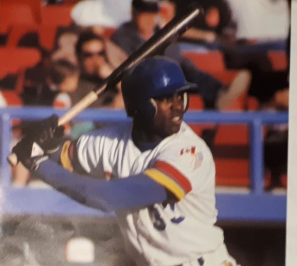 calgary_the's tweet photo. CANNON BLASTS:  Outfielder Dennis Hood spent 1991 with the Cannons.  In 103 games, he hit .178 with 11 HR and 42 RBI.  However, he did finish second in steals with 18.  #milb #cannons #pcl #aaa #yycmemories https://t.co/1XbYDCAP4e