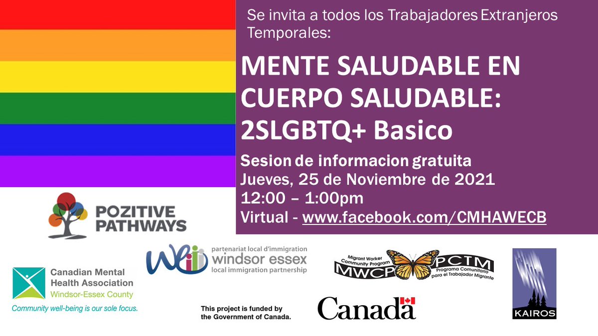 WindsorEssexLIP's tweet photo. Join us this THURSDAY at noon!
Healthy Mind series: 2SLGBTQ+
No registration needed. Join at https://t.co/iR4NEw5jcm

In partnership with @CMHAWECB, @pozpathways, and the #MWCP. https://t.co/fl3Z4k4iQD