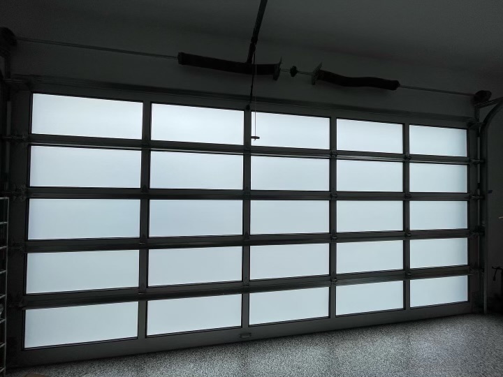 Clear garage door glass looks great but offers no privacy from prying eyes!👀Frosted window films offer a great solution: 24hr privacy✅natural light✅&amp; more! #yyj #langford #victoria #victoriabc #bc #vancouverisland #windowfilm #windowtint #newhome #smallbusiness #supportlocal