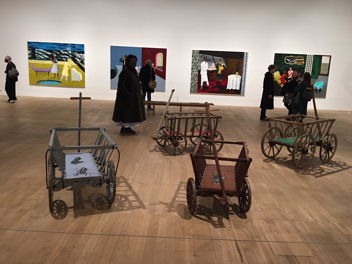 lisamer1861's tweet photo. At the opening of Lubaina Himid’s powerful exhibition at Tate Modern, London where I am honored to have an essay in the catalogue. https://t.co/5Z8hoGGFwA