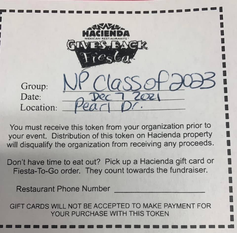 Do you need to buy Christmas gifts?? Hacienda gift cards make a great gift! The class of 2023 is selling hacienda gift cards in any denominations to help with the junior class prom. Contact a junior to buy a gift card today!
