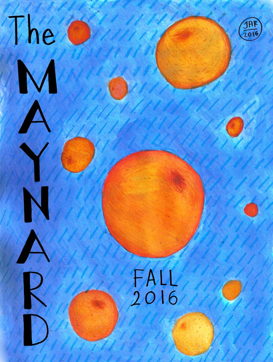 MaynardPoetry's tweet photo. THE MAYNARD | Issue Covers | Fall 2016
Each cover is an interpretation of an orange (the fruit)—a reference to the New York School writings. Fall 2016 is a series of five original water colors by Columbian artist Juliana Arias-Ruiz. View: https://t.co/j6owKH7l6G
#TheMaynard https://t.co/sNGBvSHcXk