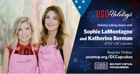 USOSanDiego's tweet image. Join the USO and sisters/co-founders of Georgetown Cupcake Sophie LaMontagne and Katherine Berman for a live Q&A discussion and baking demonstration on how to frost and decorate their Gingerbread Cupcakes on Mon, Nov 29 at 8pm ET/ 5pm PT. Register here: usomvp.org/DCCupcakes