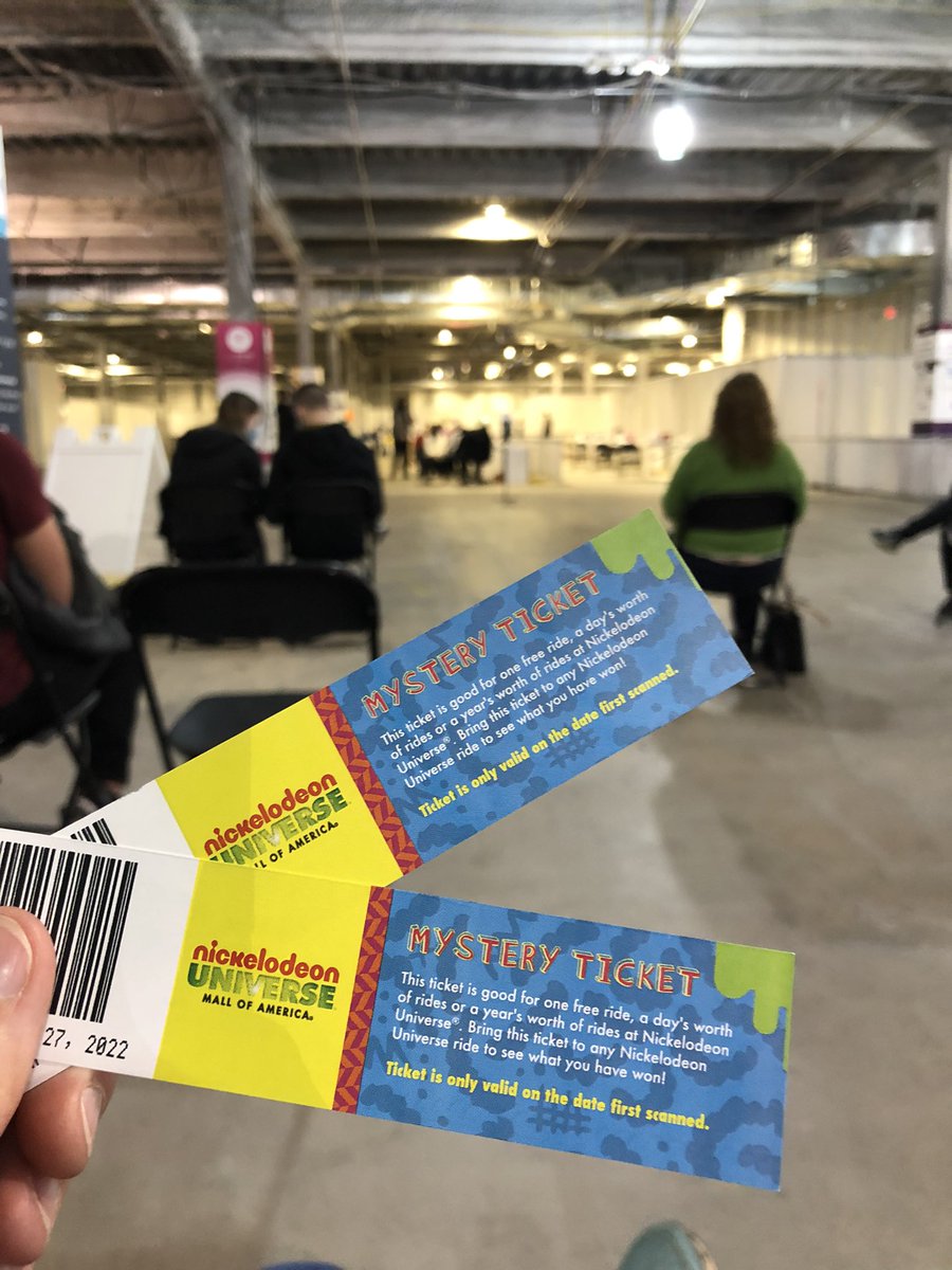 If you have a kid who is nervous about getting their vaccine, the MOA site is really geared toward kids right now. Like animal mylar balloons on all the doors, Disney music playing, bright colors, lots of other kids calmly getting shots. And you get mystery passes for rides!