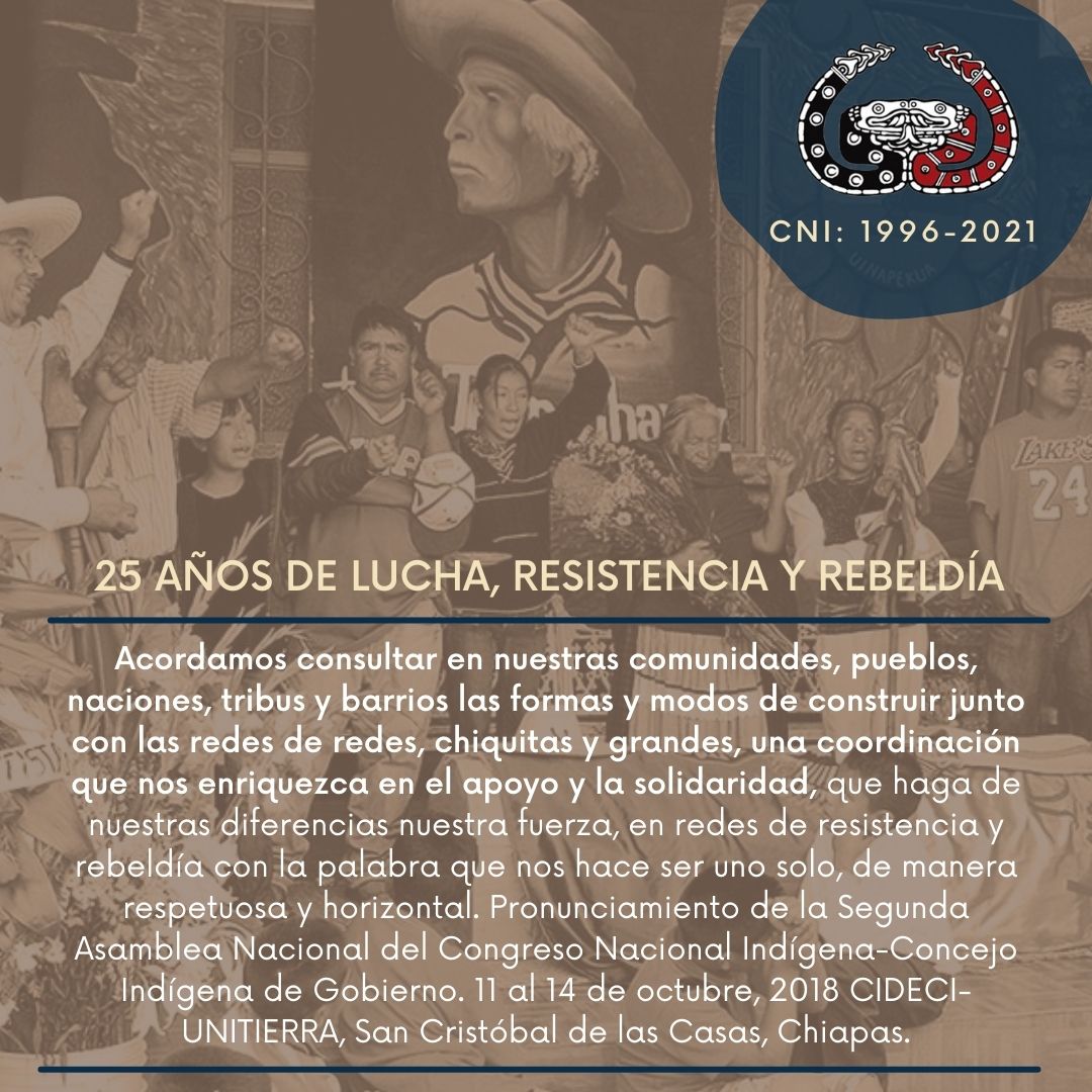 vasodemar's tweet photo. RT @CNI_Mexico: CNI 1996-2021: 25 años de lucha, resistencia y rebeldía.
#CNI25 #LuchaResistenciaRebeldia #Travesíaporlavida #EZLN #CNI #CIG #FPDTAMPT #LaGiraZapatistaVa #AltoALaGuerraContraLasComunidadesZapatistas #ChiapasSinParamilitares #ElEZLNnoEsta… https://t.co/auagX7X5N7