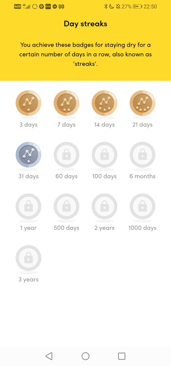 RachReally's tweet photo. Got my first silver badge on my sober challenge
31 days.Bring the rest on
Feel mentally and physically  better,hair and skin have changed,have lost some weight + running mojo is back
What's not to love ? 
Here is a nice little AF aperatif I've discovered 

#soberchat
#alcoholfree https://t.co/tfWB7coLVL