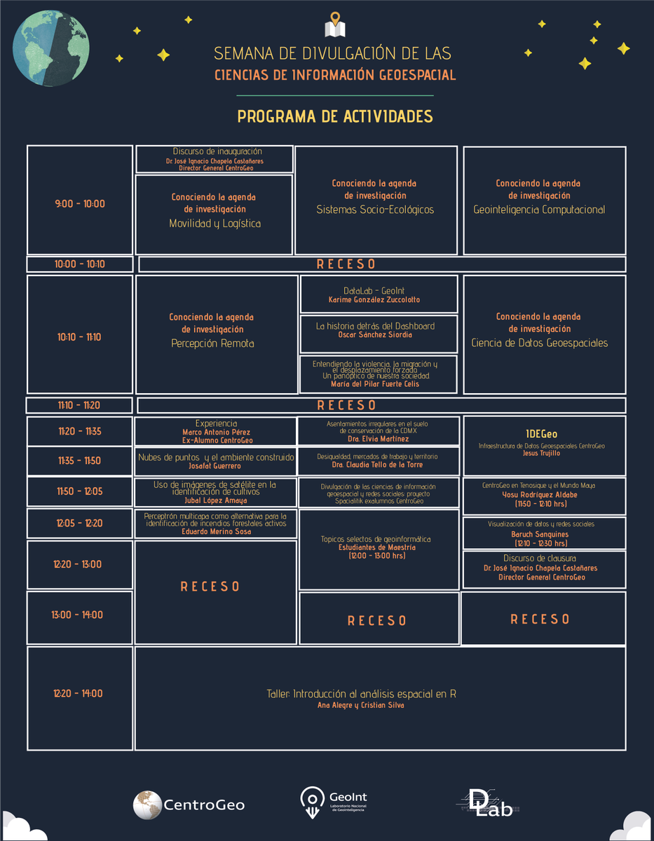 igiscConference's tweet photo. Consulta el programa de actividades de la Semana de Divulgación de las Ciencias de Información Geoespacial ..!!  Ingresa al evento a través del siguiente link https://t.co/XfD4RKPgsi https://t.co/Ii5xo23QNw