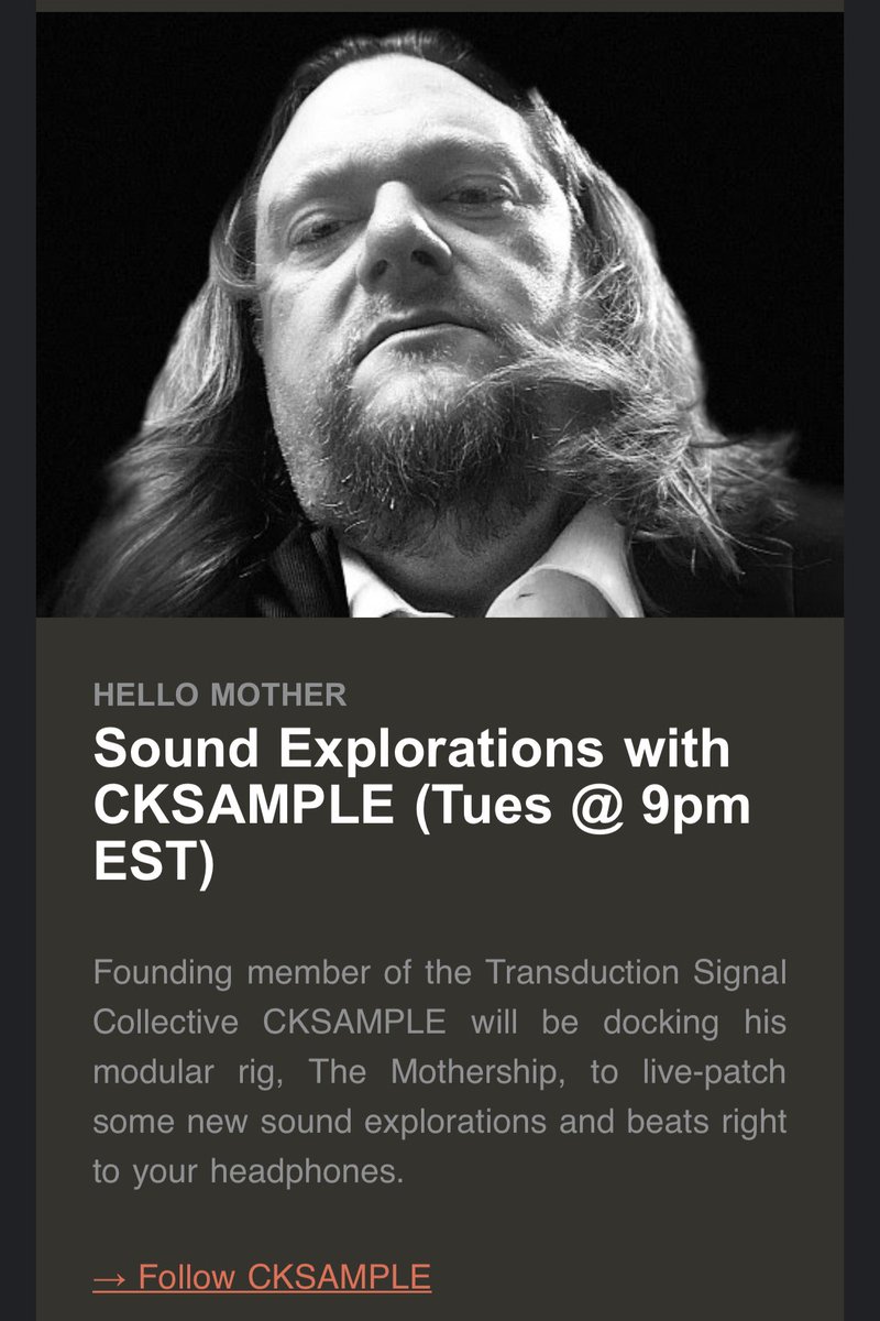 cksample's tweet photo. When it’s 5pm and you get an email from @ListentoBlast and you’re the top story! #tunein #eurorack #hellomother https://t.co/9DBJM1BQOM