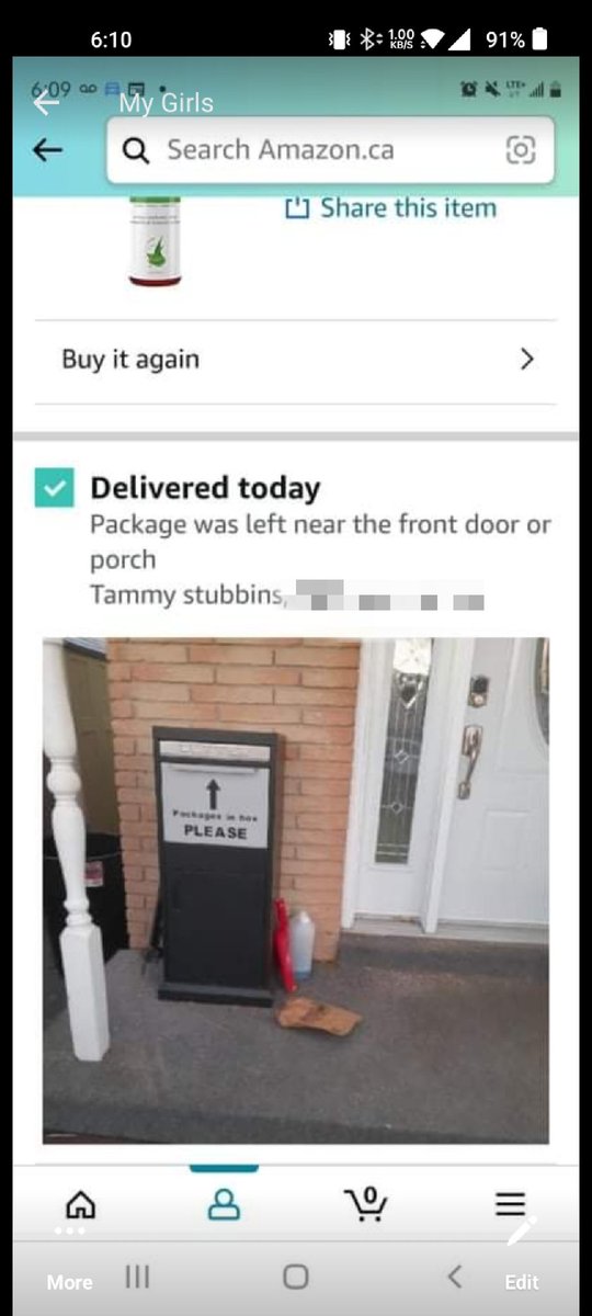 mrmattin's tweet photo. If you're job is to deliver packages, do the best damn job you can do... Not the first time, won't be the last. #Amazon @amazonca https://t.co/B9QvITSZxj