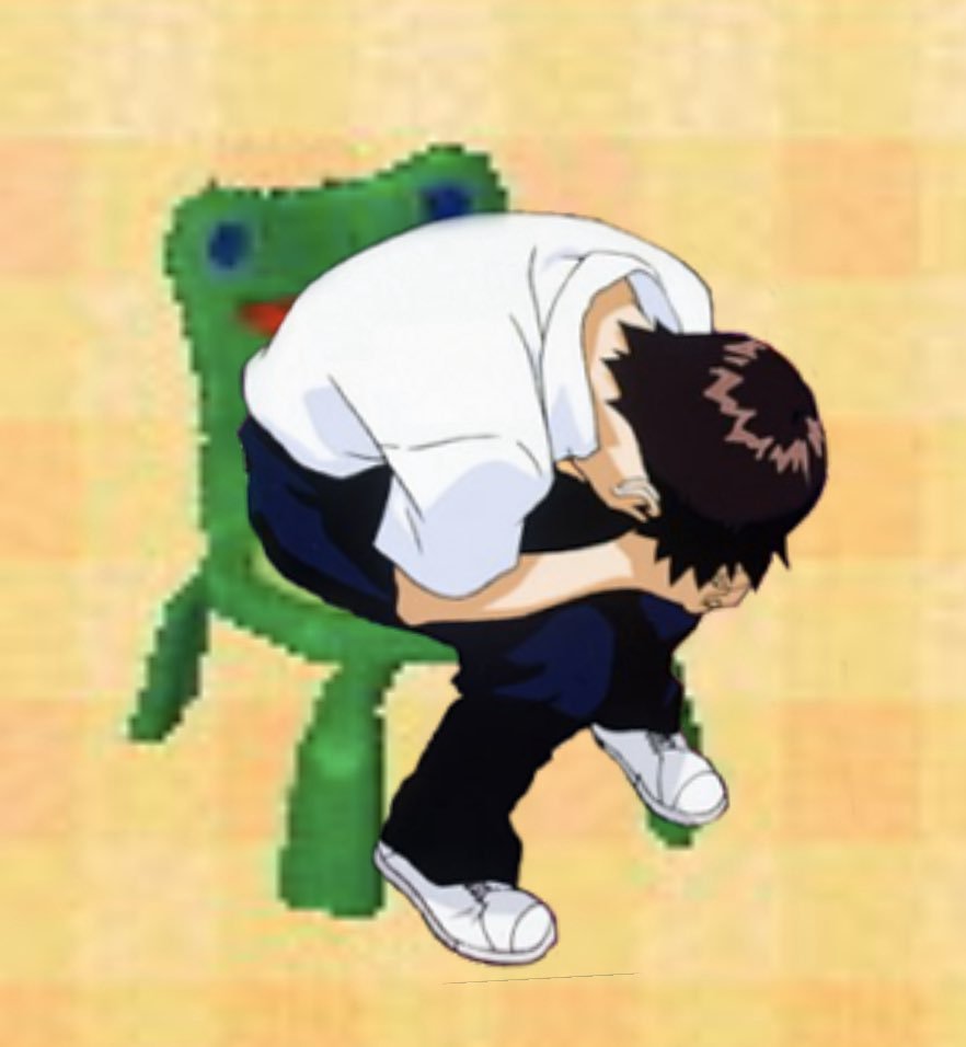 Sketches77's tweet photo. hi twitter, came to the realization that maybe I am shinji.

froggy chair shinji by 
@FroggyChairSit https://t.co/DfnTEs93TP