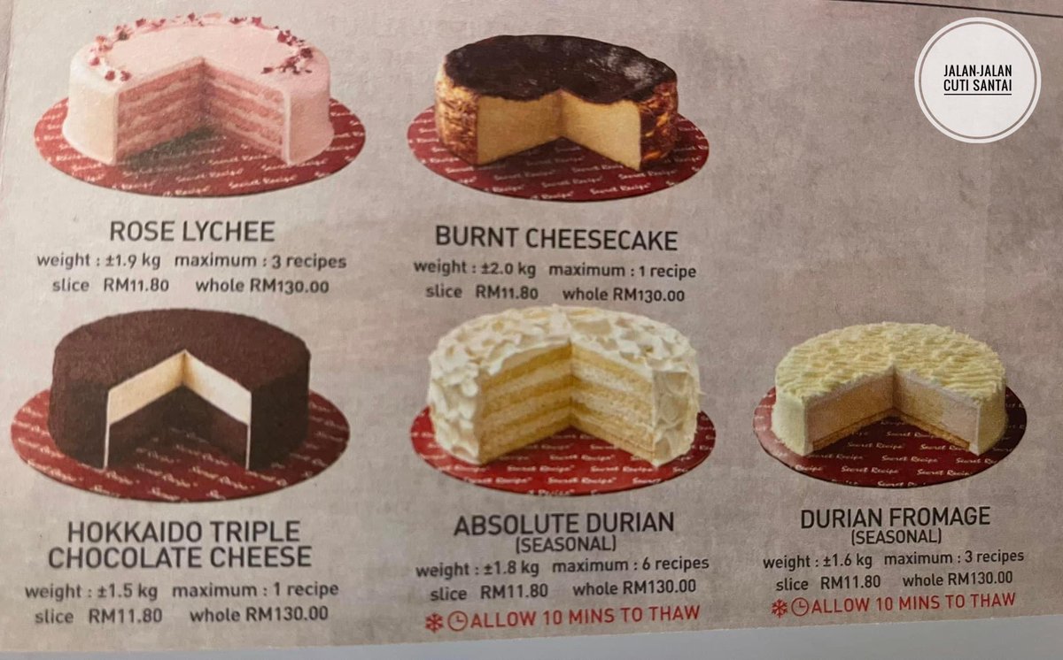 Mana yang hantu kek save senang nanti nak beli siap harga tu pun dah tau

#secretrecipe

📸Jalan-jalan cuti santai