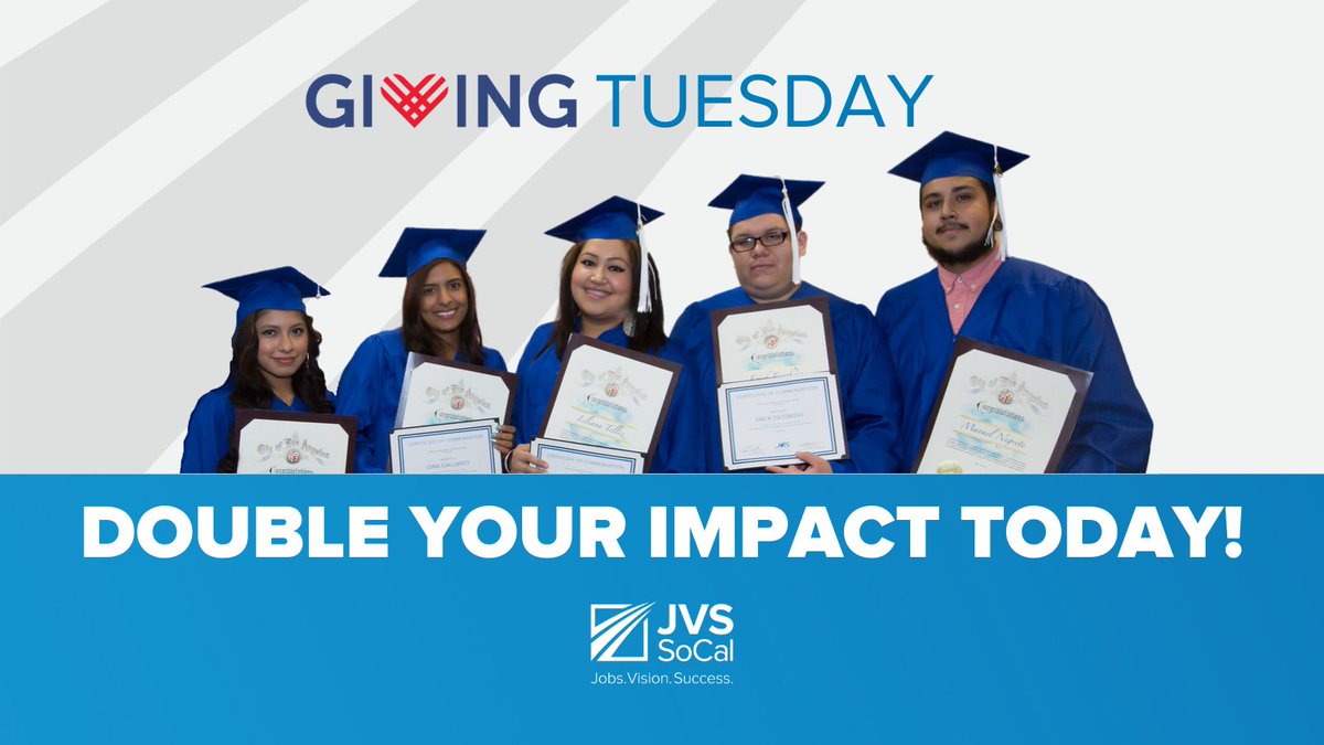 JVSSoCal's tweet photo. This #GivingTuesday, with your gift matched dollar-for-dollar up to $25k, your gift will provide invaluable support for young people in Southern California. #JobsVisionSuccess
https://t.co/lJi0h3sVf0 https://t.co/E5heoQx4TD