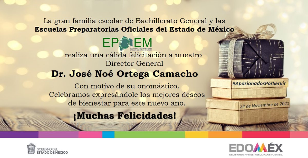 dbg_epoem's tweet photo. Dr. @NoeOrtegaCamac1 Director de Bachillerato General, reciba una gran felicitación en el marco de su cumpleaños. Le deseamos un nuevo año de buenos deseos, salud y bienestar. Felicidades 🎂🎉🎊🎉🎂
#ApasionadosPorServir https://t.co/qnlzrlJEMh