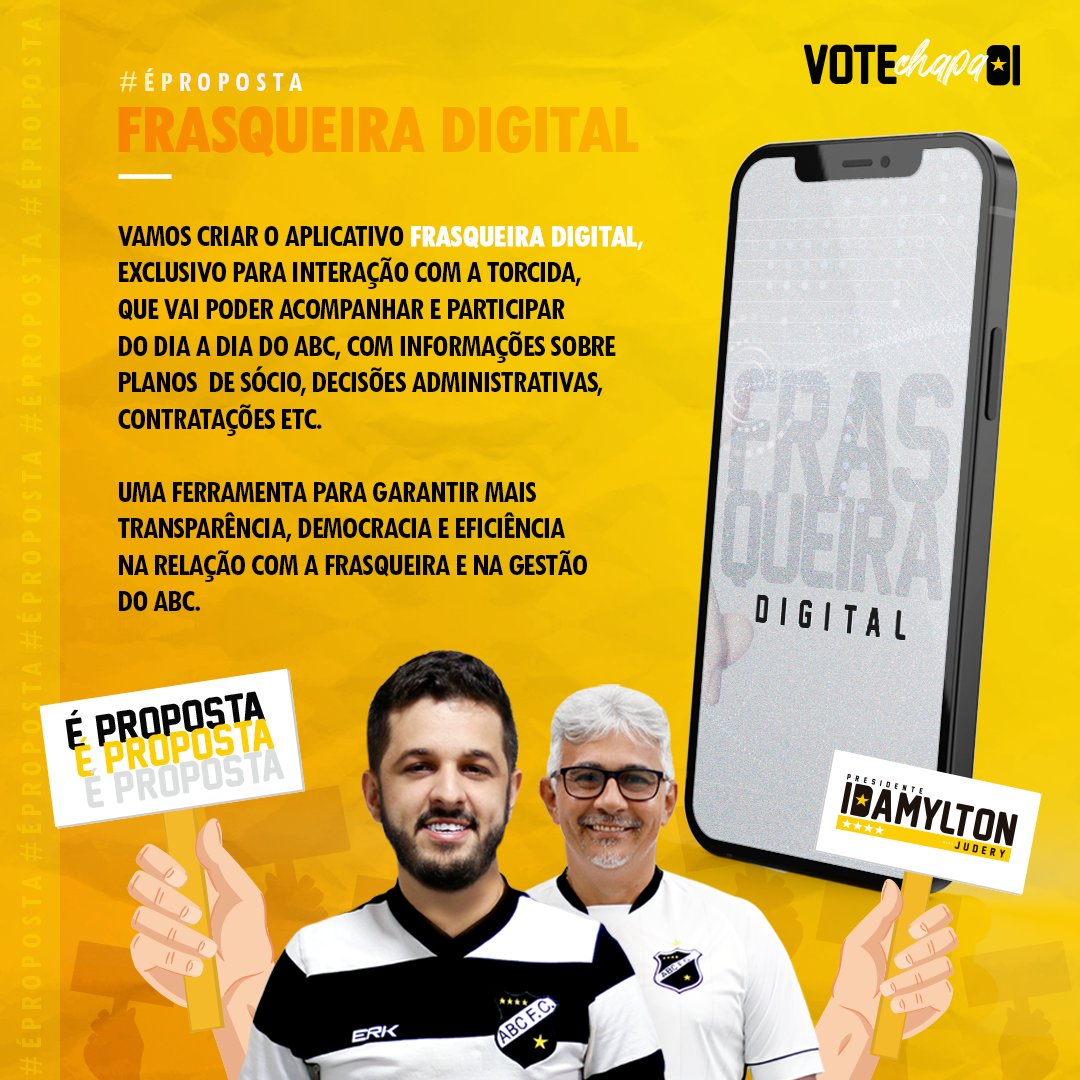 BoraMudarAbc's tweet photo. Aqui tem proposta! 👊🏾👀

#BoraMudarBêcê #BoraMudarABC #Chapa1 https://t.co/PGsSoRgpRr