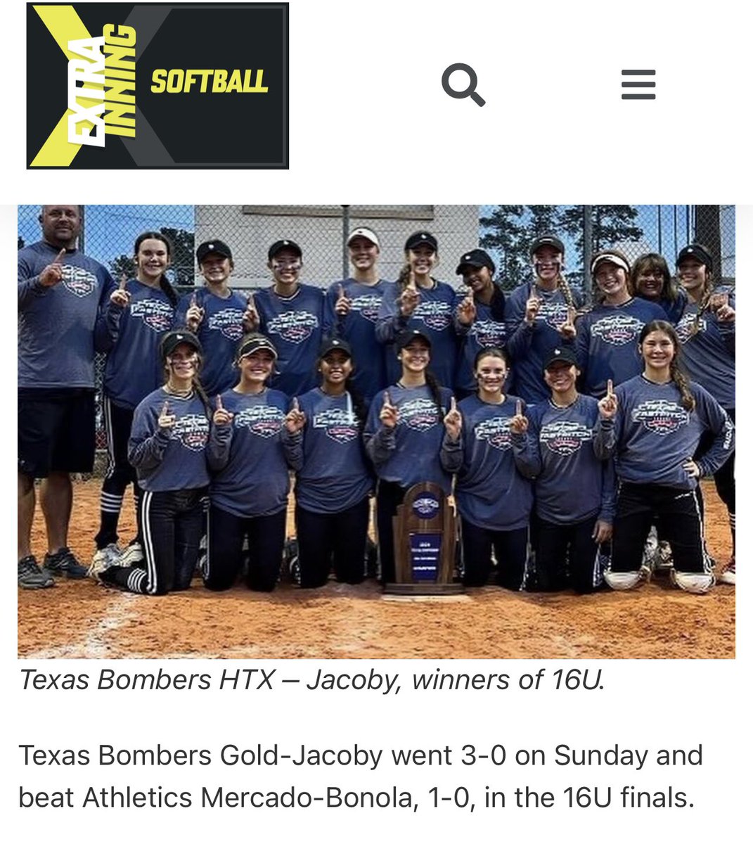 Had a great weekend with our Bombers Gold Jacoby 16U winning the TFL Championship!