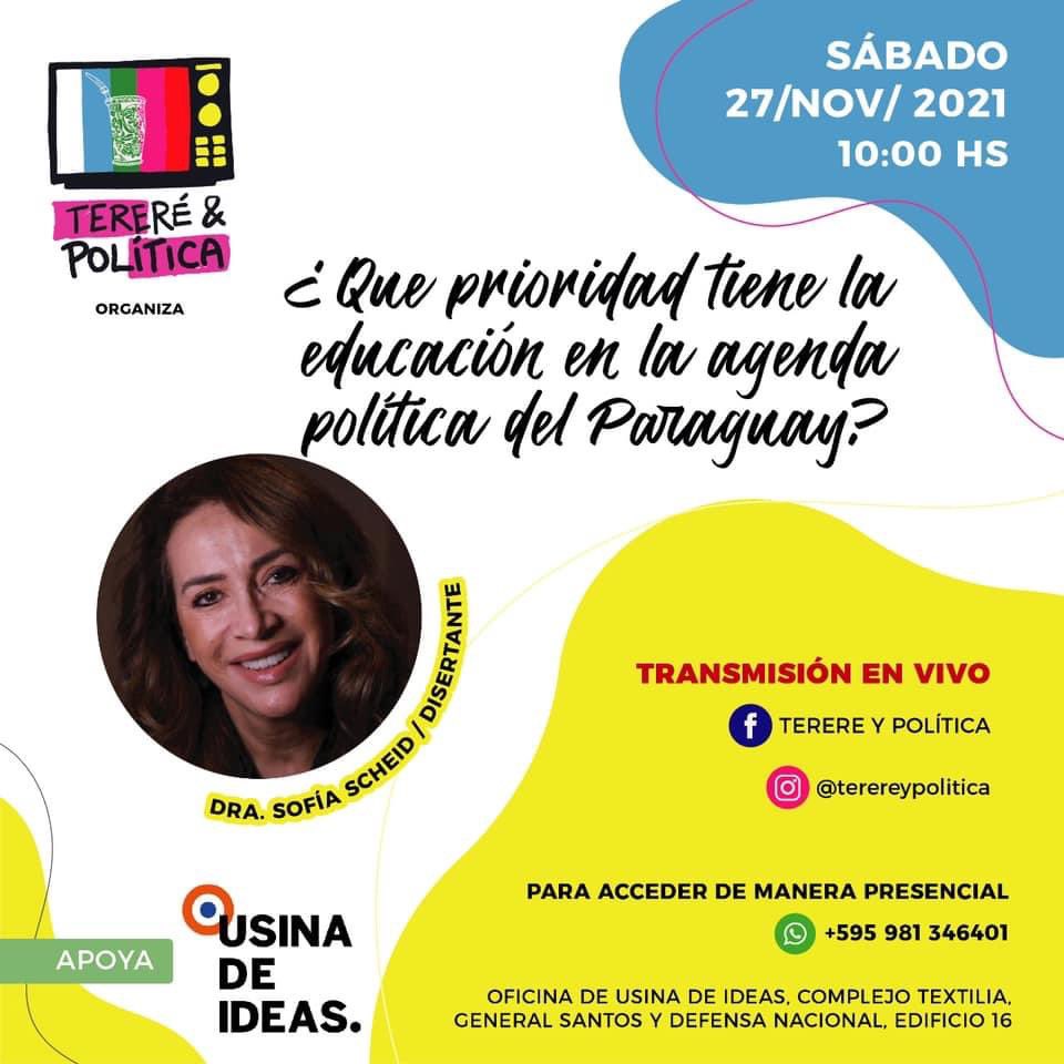 Akcv's tweet photo. #politicarefrescante | #CapacitaciónConstante

La Dra. Sofía Scheid será nuestra disertante invitada para conversar, analizar y debatir los temas de actualidad sobre la educación en nuestro país. 

I m p e r d i b l e 

#tereréypolítica #educacionpy #EducacionDigital #TyPParaguay https://t.co/4Z6FGJC8CN