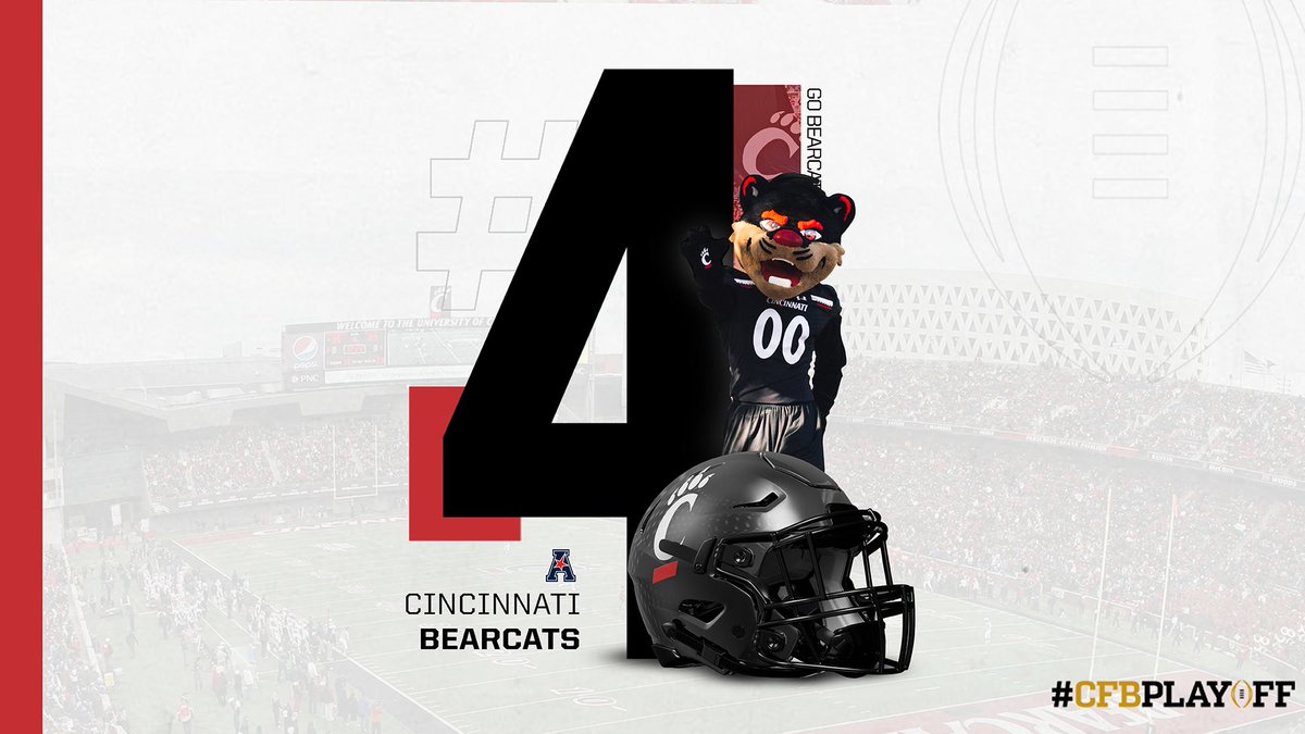 November 2️⃣3️⃣ #CFBPlayoff Selection Committee Rankings 🏈🏆

4️⃣. Cincinnati // <a href="/GoBearcatsFB/">Cincinnati Football</a> // #Bearcats