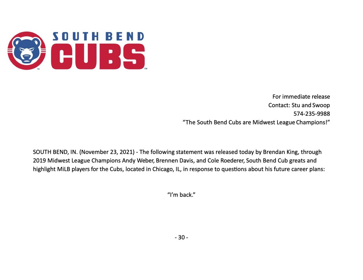 BKingSports's tweet image. My attorneys @andyweber5, @BrennenDavis__, and @ColeRoederer would like to pass along this memo 🐻