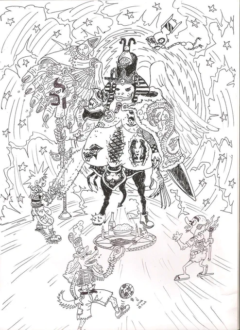 esse aqui foi um collab com meu amigo daniel de bayeux, sei la de que ano foi isso, mas a ideia era criar um "BOSS FINAL DE JRPG" kkkkk (meio q tem referencias a kingdom hearts aí no meio kkk) 
