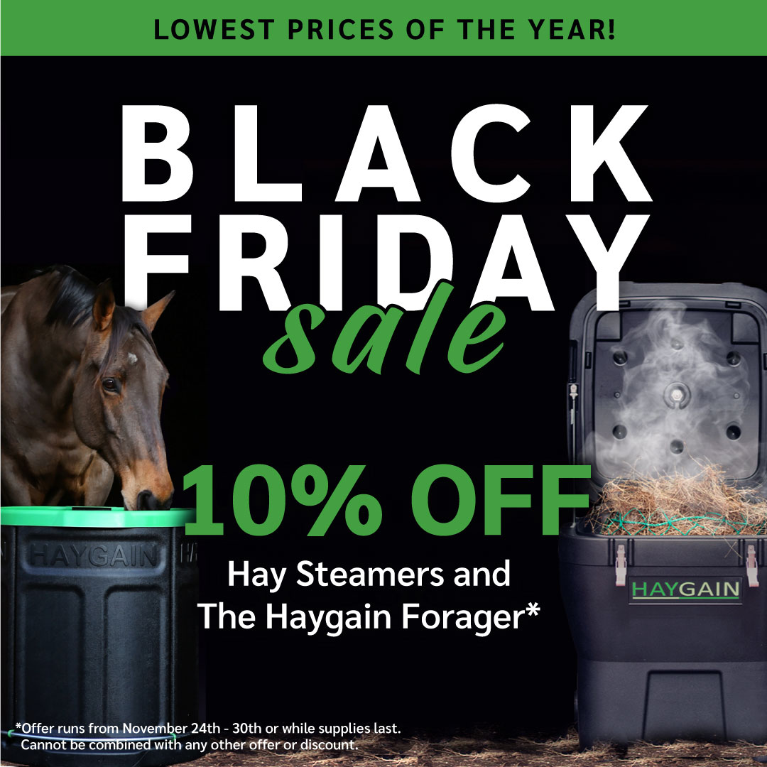 📢Biggest Sale of the Year 📢 Our Black Friday sale means the lowest prices of the year, with 10% off ALL Haygain Hay Steamers and The Forager! Shop here: ow.ly/sj3Q50GV4KJ #equinehealth #respiratoryhealth #equinemanagement