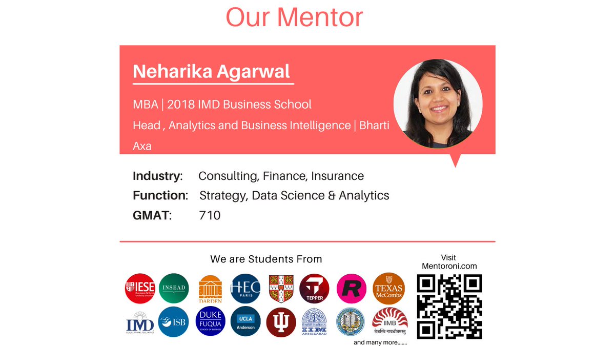 mentoroni's tweet photo. We are super proud to introduce you to our next Mentor.

To connect with students from Top B-schools and professionals from Top Companies around the world visit: https://t.co/shoYiMworV

#ourproudmentor #education #imd #bepositive #mentorship #future #encourage #softwareengg #MBA https://t.co/f6y5GbHB6H