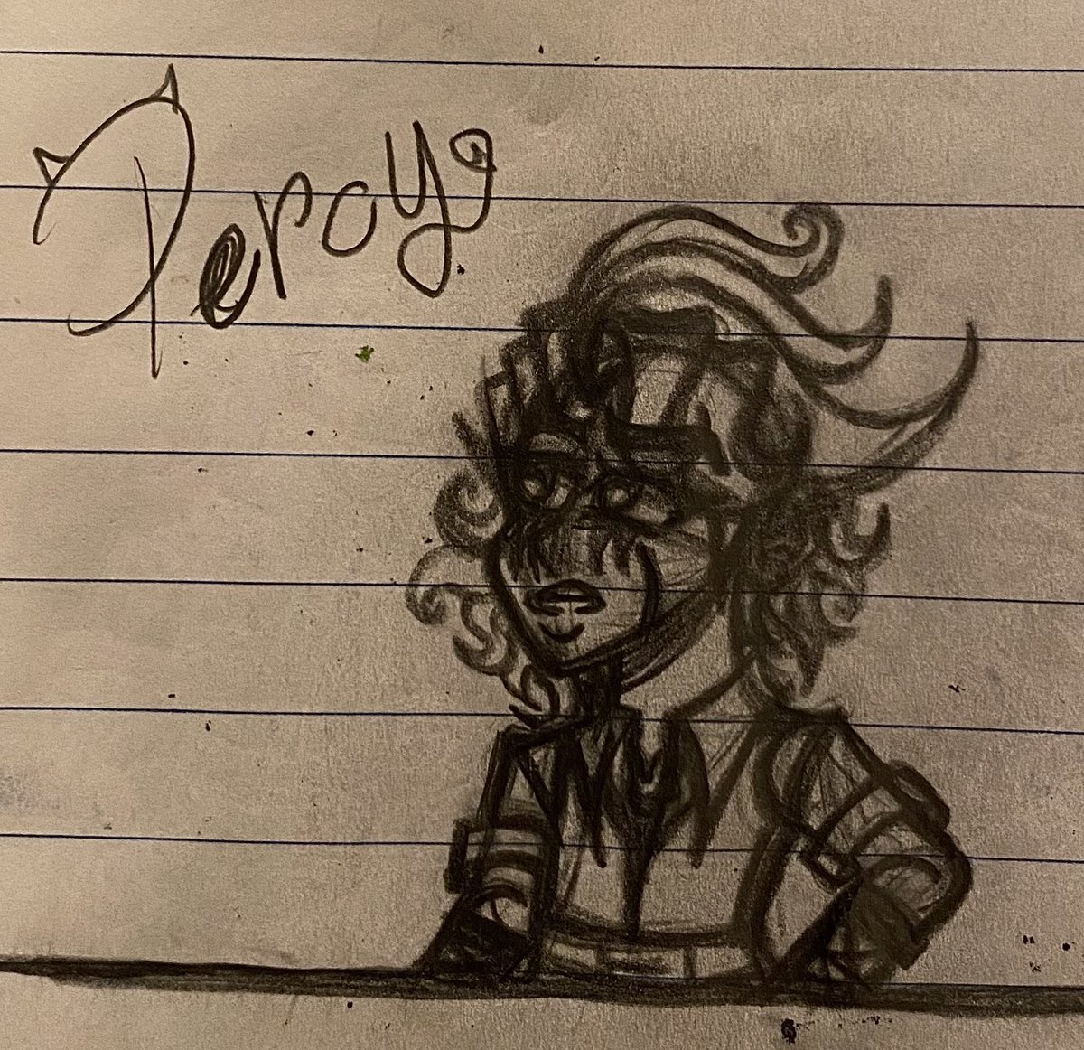 FNF_90sMod's tweet photo. Here’s a drawing of Percy (when he was a Rockstar (He doesn’t have his Leather Jacket, cause Cody has it) (Also, a little reminder, this is drawing is suppose to be Percy in the past) 
-🌸Tags:🌸-
#FNF_90s_Mod, #FNF, #Mystic_Art https://t.co/PjZyUY8WVq