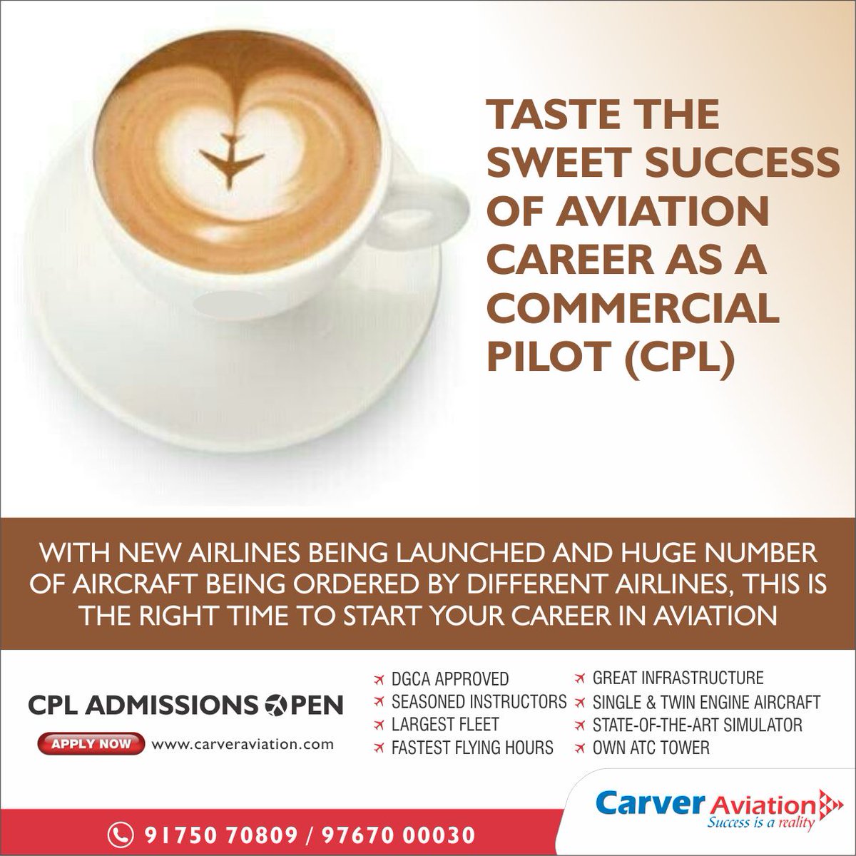 Carveraviation's tweet photo. The right time to start your career in Aviation!
Contact us to know more!
9175070809 / 9767000030
Admissions open!
#CPL #skilledpilot #careergoals #aviation #pilottraining #pilotlife #flightschool #airlinepilot #avgeeks #flyingschool #admissionsopen #carveraviation #baramati https://t.co/5qh8a74Vlh