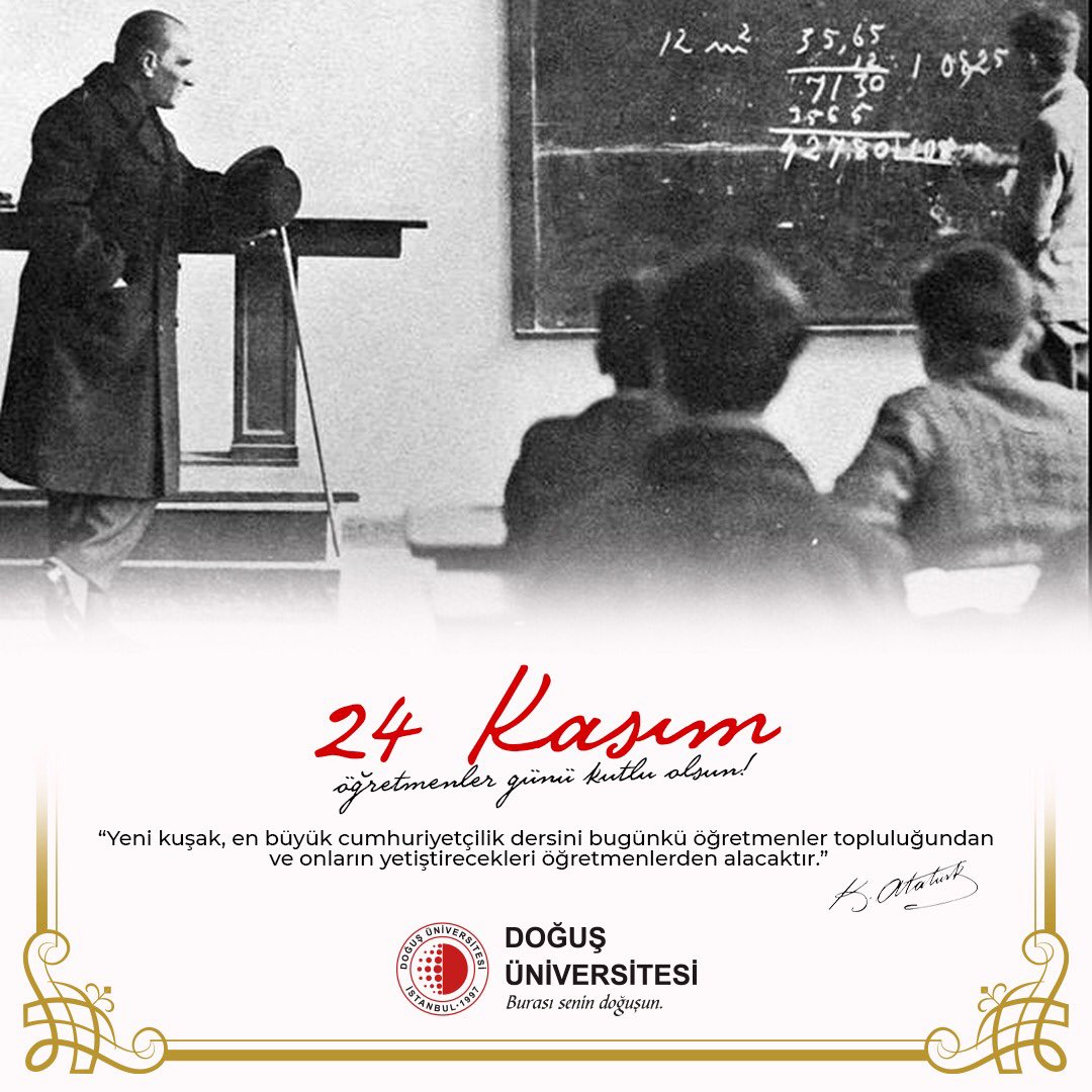 24 Kasım Öğretmenler Günü kutlu olsun!