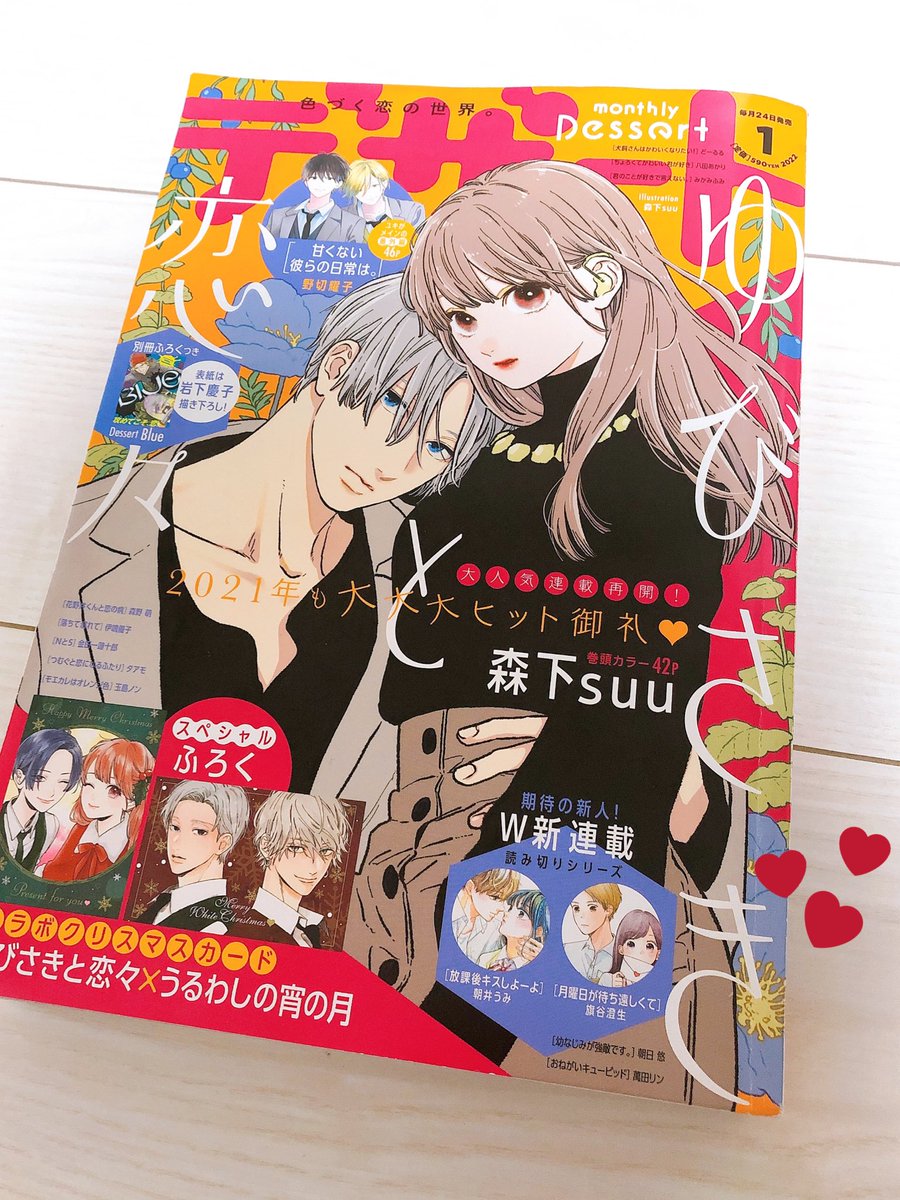 本日発売のデザート1月号に 「月曜日が待ち遠しくて」読み切り第1弾「拝啓、伝書鳩さま」が掲載されております。
学園の王子様の親友にラブレターを渡したら王子様へのことづてだと思われてしまう話です。扉と1ページめはなんとカラーです…😭🌈読んでいただけたら嬉しいです、よろしくお願いします🕊 