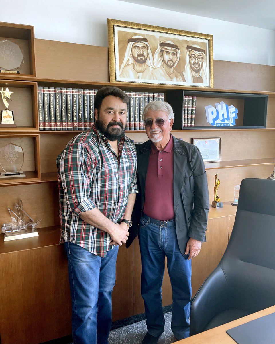Mohanlal's tweet photo. We are overwhelmed with the response to the announcement of Marakkar’s release in theatres worldwide. We thank Mr. Ahmad Golchin of @PharsFilm who rightly supported this as he strongly believes that a movie of this magnitude &amp; making must be experienced in theatres. https://t.co/E2irSTuadt