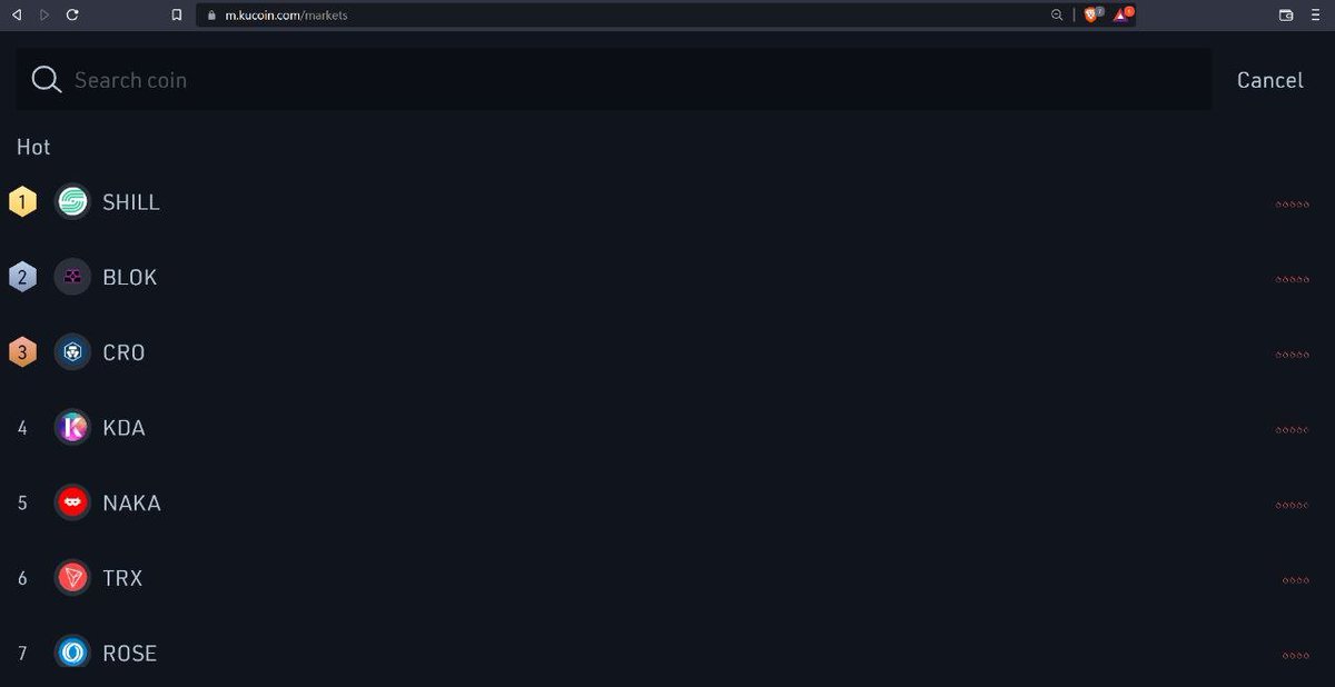 🔥 $SHILL 𝗧𝗼𝗽 𝟭 𝗧𝗿𝗲𝗻𝗱𝗶𝗻𝗴 𝗦𝗲𝗮𝗿𝗰𝗵 𝗼𝗻 𝗞𝘂𝗰𝗼𝗶𝗻 🥇

▶️ Trade now: trade.kucoin.com/trade/SHILL-US…

#ProjectSEED #BSC #Solana #Metaverse #NFT