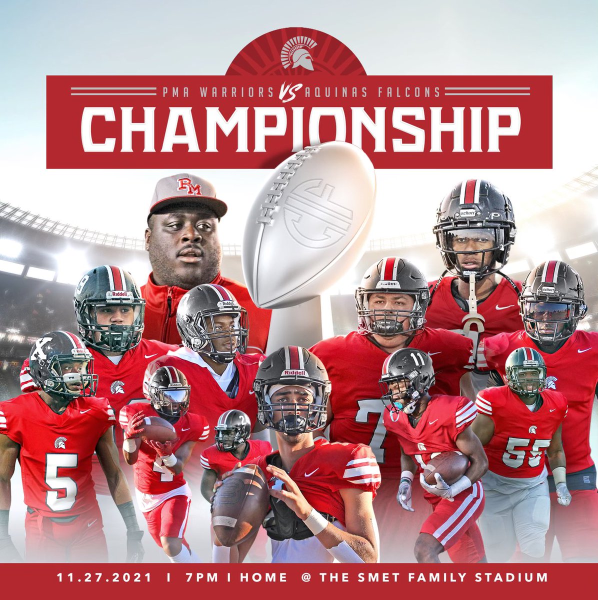 St. Pius X-St. Matthias Warriors vs Aquinas Falcons | Football Tickets | GoFan
gofan.co/app/events/469…

This bottom link is the link to the game Saturday kickoff starts at 7pm this Saturday November 27,2021 

nfhsnetwork.com/schools/st-piu…