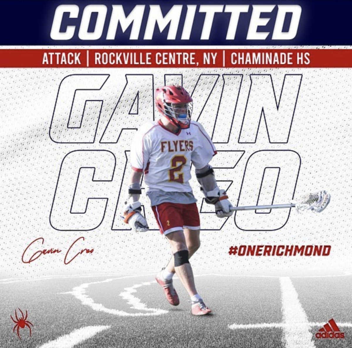 NLF (@natlaxfed) on Twitter photo .<a href="/SpiderMLAX/">Richmond Lacrosse</a> lands an X attackman from <a href="/ExpressLacrosse/">Express Lacrosse</a> as Chaminadeβs (N.Y.) Gavin Creo commits to the π·.
Very shifty with a good stick and gifted with a quick release, Creo is also an accurate shooter. <a href="/OnePctShowcase/">OnePercentShowcase</a> All-Star this summer. .<a href="/SpiderMLAX/">Richmond Lacrosse</a> lands an X attackman from <a href="/ExpressLacrosse/">Express Lacrosse</a> as Chaminadeβs (N.Y.) Gavin Creo commits to the π·.
Very shifty with a good stick and gifted with a quick release, Creo is also an accurate shooter. <a href="/OnePctShowcase/">OnePercentShowcase</a> All-Star this summer.